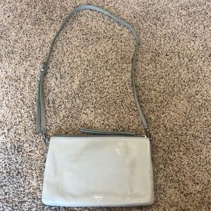 Fossil gray crossbody with detachable strap, VGUC